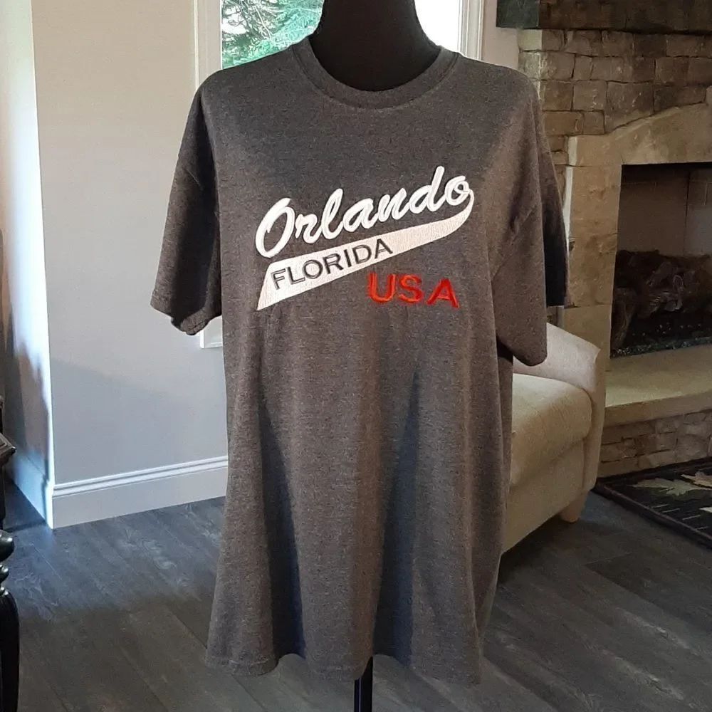 Gildan Gray Orlando Florida USA Tee